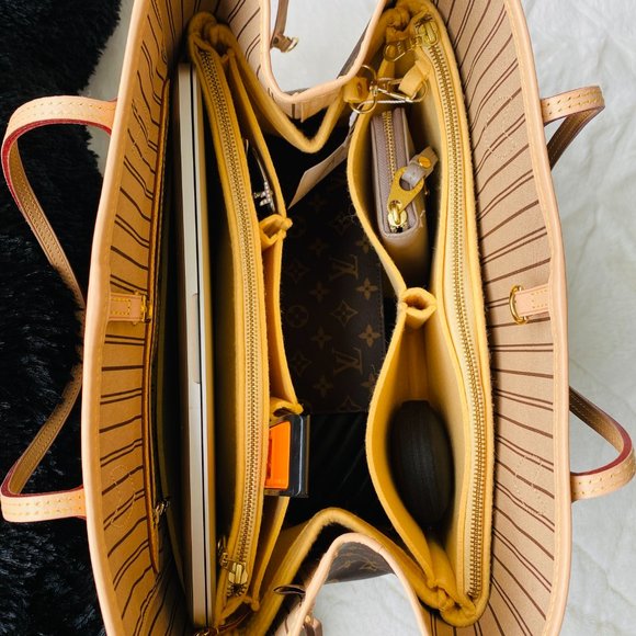 👑 NEW! Neverfull GM MM LV purse organizer insert with zippers for Louis Voution - Picture 11 of 16